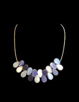 Blue Toned Wedding Trade Bead Necklace