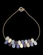 Blue Toned Wedding Trade Bead Necklace 2