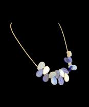 Blue Toned Wedding Trade Bead Necklace 4