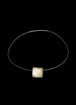 Sterling Silver Choker with Zebra Striped Pendant