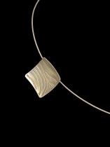 Sterling Silver Choker with Zebra Striped Pendant 2