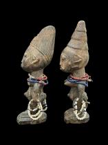 Ibeji Twins with beads and metal rings - Yoruba People, Nigeria 2