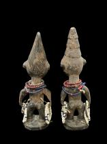 Ibeji Twins with beads and metal rings - Yoruba People, Nigeria 3