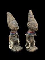 Ibeji Twins with beads and metal rings - Yoruba People, Nigeria 5