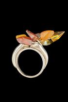 Amber and Sterling Silver Ring #1 2