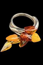 Amber and Sterling Silver Ring #1 3