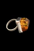 Amber and Sterling Silver Ring #3 2