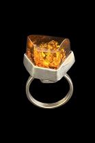 Amber and Sterling Silver Ring #3 1