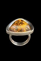 Amber and Sterling Silver Ring #4