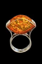 Amber and Sterling Silver Ring #7