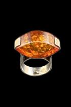 Amber and Sterling Silver Ring #7 1
