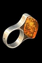Amber and Sterling Silver Ring #7 3