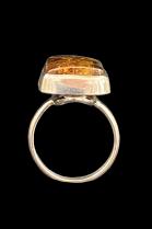 Amber and Sterling Silver Ring #8 1