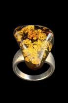 Amber and Sterling Silver Ring #9