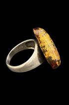 Amber and Sterling Silver Ring #9 2