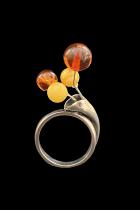 Amber and Sterling Silver Ring #11