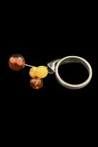 Amber and Sterling Silver Ring #11 2