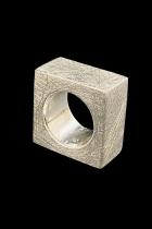Solid Sterling Silver Square Ring (#2) 1