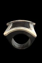 Square Horn Ring with Sterling Silver - Benin, west Africa 1
