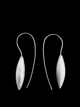 Brushed Sterling Silver Pod Shaped Earrings 