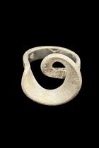 Brushed Sterling Silver Swirl Ring