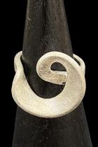 Brushed Sterling Silver Swirl Ring 3