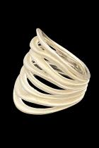 Brushed Sterling Silver Whirling Ring 1