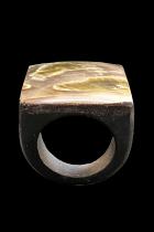Square Wood and Shell Ring 4