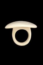 Large Polished White Bone Ring 2