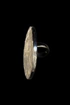 Large Textured Black Horn Oval Ring 2