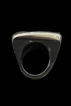 Wavy Textured Black Horn Ring #6 2