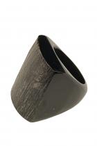 Curved Matte Black Horn Ring 2