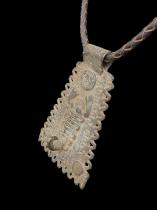 Bronze Pendant with Scorpion  Motif on Leather Cord - west Africa - BR251 1