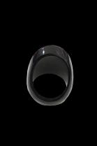 Curved and Textured Matte Black Horn Ring 3