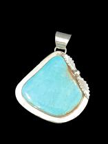 Turquoise Pendant in Sterling Silver Bezel by Morningstar