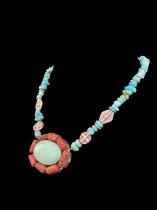 Sterling Silver, Turquoise and Coral Necklace 2