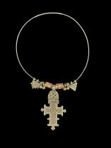 Coptic Cross Necklace with Trade Beads & Prayer Boxes - Ethiopia 2