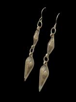 Tribal Silver Earrings - Tekke people, Turkmenistan. 1