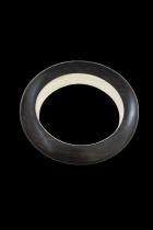 Circular Ebony Wood Bracelet, with Sterling Silver Inset 1