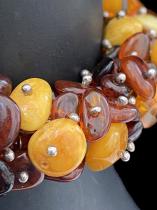 Jumble of Amber with Sterling Silver Bracelet 6