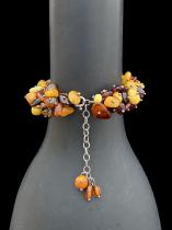 Jumble of Amber with Sterling Silver Bracelet 7