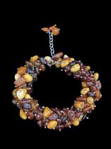 Jumble of Amber with Sterling Silver Bracelet
