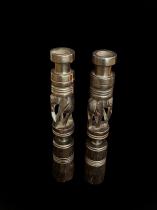 Pair of Elephant Ebony Wood Candleholders - Kenya 1