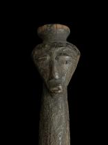 Wooden Janus Face Charm with Place for Charge on Top of Head - Songye People, D.R. Congo 1