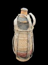 Oromo Chicho Milk Storage Gourd with Leather and Fiber - Ethiopia - Sold