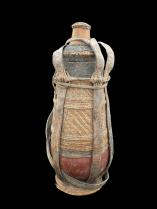 Oromo Chicho Milk Storage Gourd with Leather and Fiber - Ethiopia - Sold 1