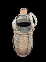 Oromo Chicho Milk Storage Gourd with Leather and Fiber - Ethiopia - Sold 3