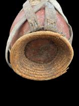 Oromo Chicho Milk Storage Gourd with Leather and Fiber - Ethiopia - Sold 6