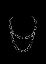 Sterling Silver Linked Double Strand Necklace