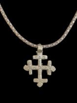 Old Ethiopian Coptic Cross on a Sterling Silver Chain 1